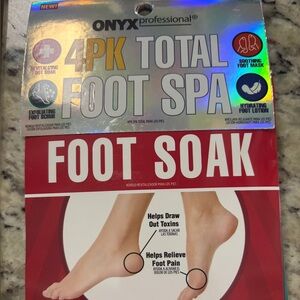 Onyx Professional 4 Pack Foot Spa with Foot Soak, Scrub, Mask and Lotion